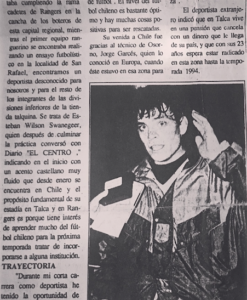 Coach Swanger being interviewed in 1992 while in Talca, Chlle.